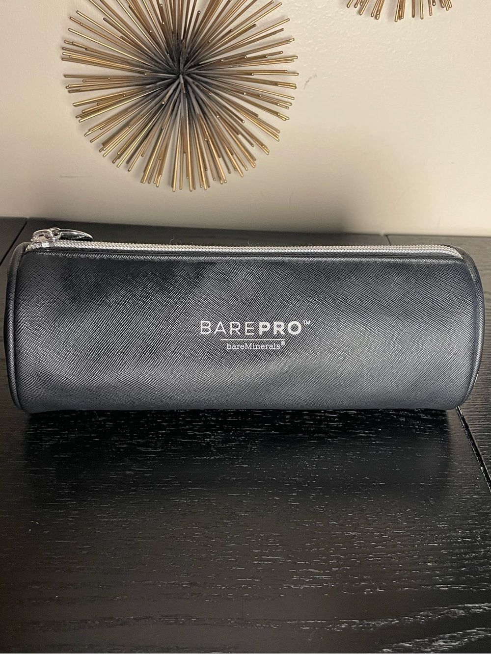 BAREPRO Small Black Faux Leather Travel Pouch by bareMinerals #freetheface
